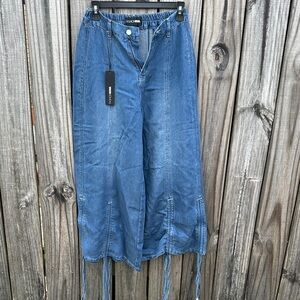 Fashion Nova Denim Scrunch Flare Jeans